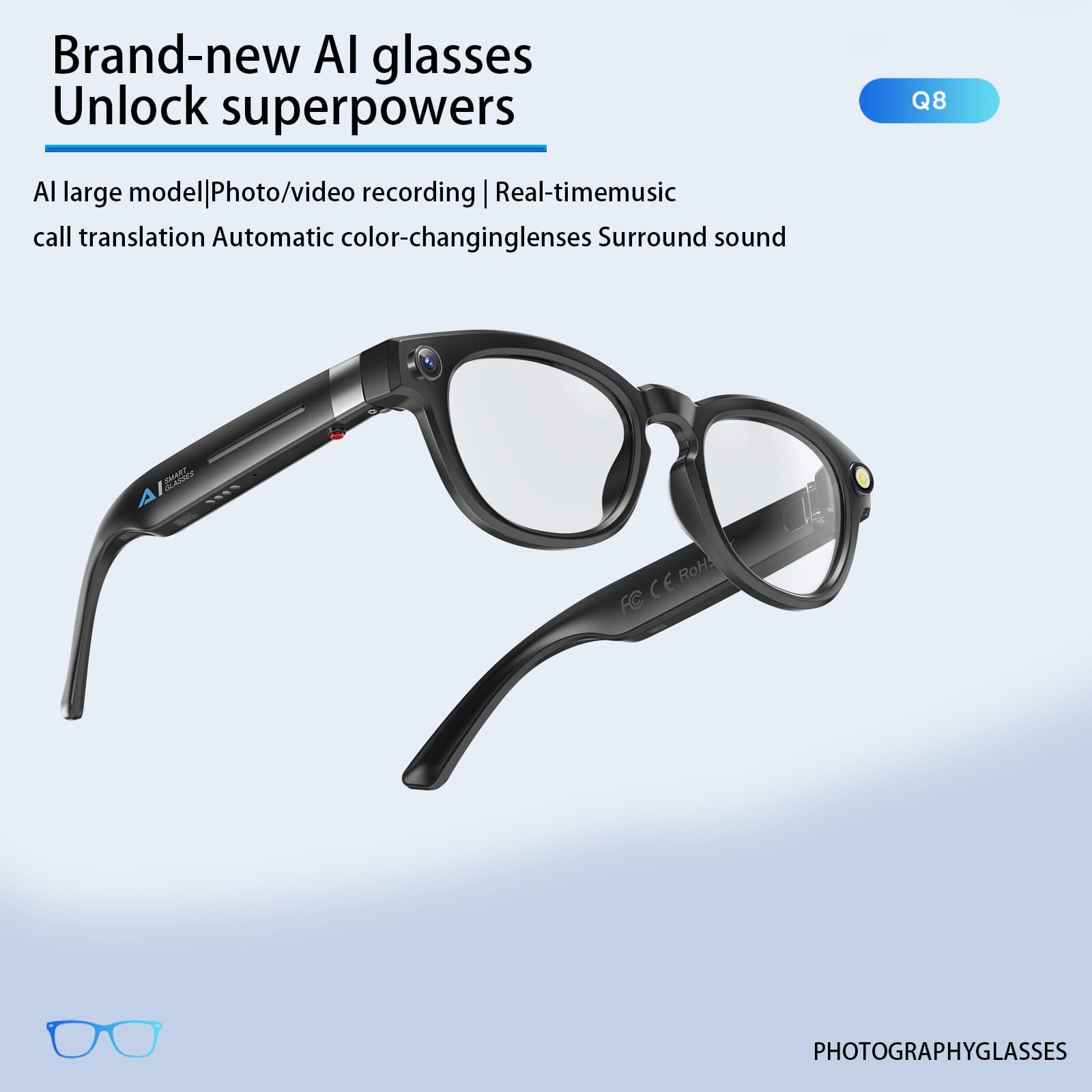 Smart Glasses AIMB-S1 M02 β AI Camera & Bluetooth Smart Glasses