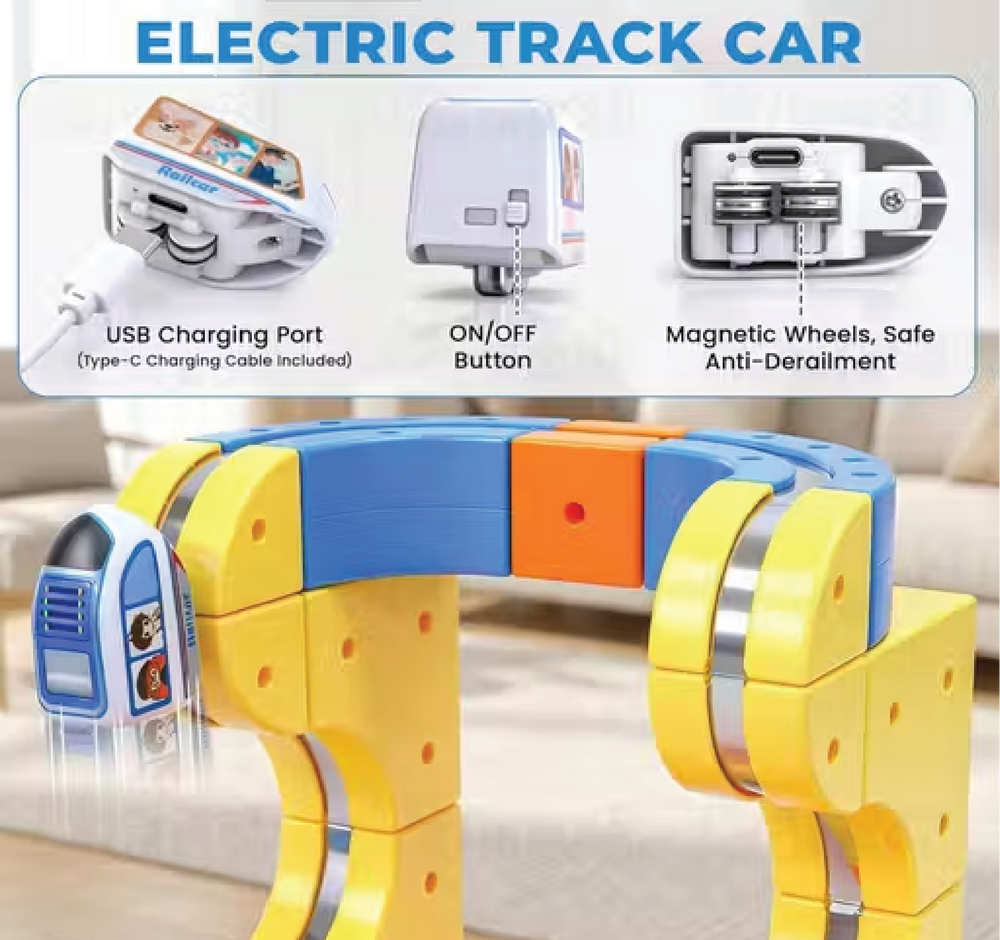 Kids Electric Magnetic Track Train Toy with Flexible Track